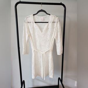 Women's Eyelet White Beach Cover Up Dress